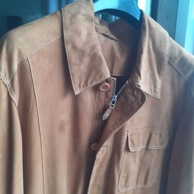Giacca camoscio vintage beige