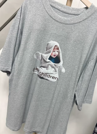 Camiseta gris bebé - Talla amplia