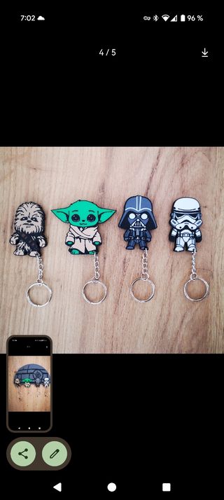 Llavero Star Wars: 4 figuras