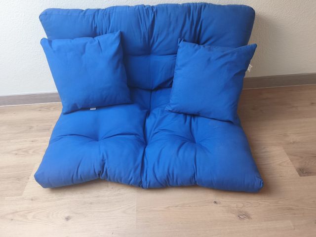 Cojines azules para palet