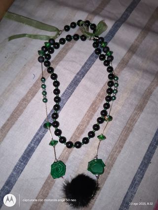 Collana multifilo oro e nero