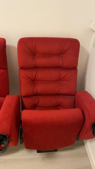 3 Poltrone Cinema Rosso velluto