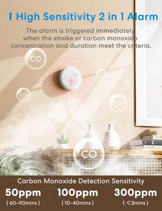 Detector humo CO Meross CS11 - Alarma 85dB