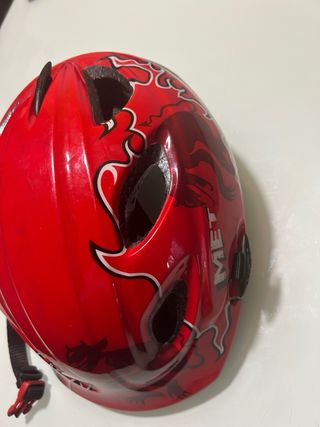 Casco para bicicleta de niño Met rojo