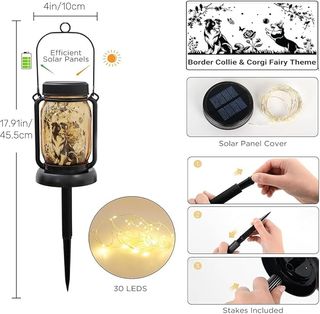ZIONYA Lámpara Solar Border Collie 3en1 IP65