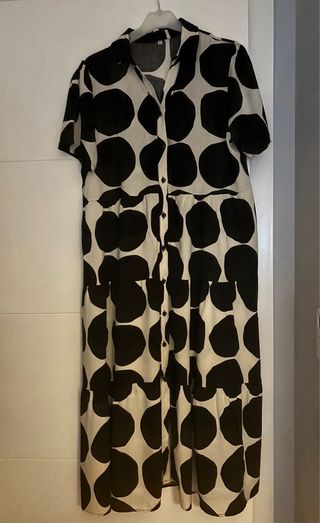 Vestido lunares blanco y negro - Talla CL