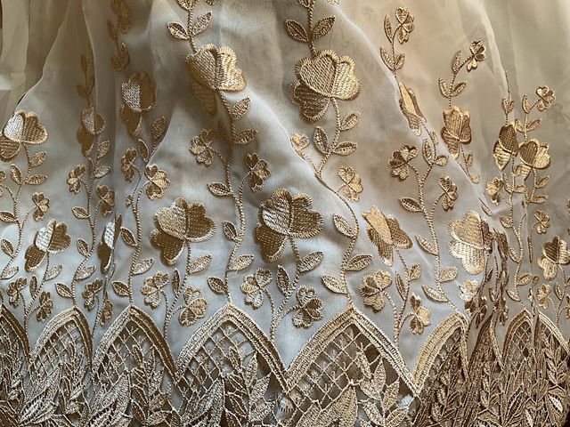 Tenda ricamata beige e oro 510x295cm