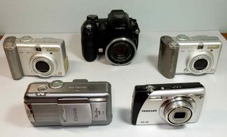 1163-Lote 5 Camaras digitales-Canon-Fuji-Traveler