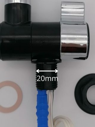 Grifo plegable gris con interruptor