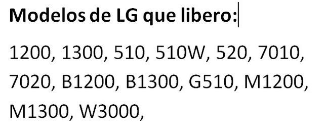 Libero móviles Nokia, LG y SHARP antiguos.