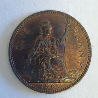 1 Penny Inglaterra 1967 Reina Elizabeth II