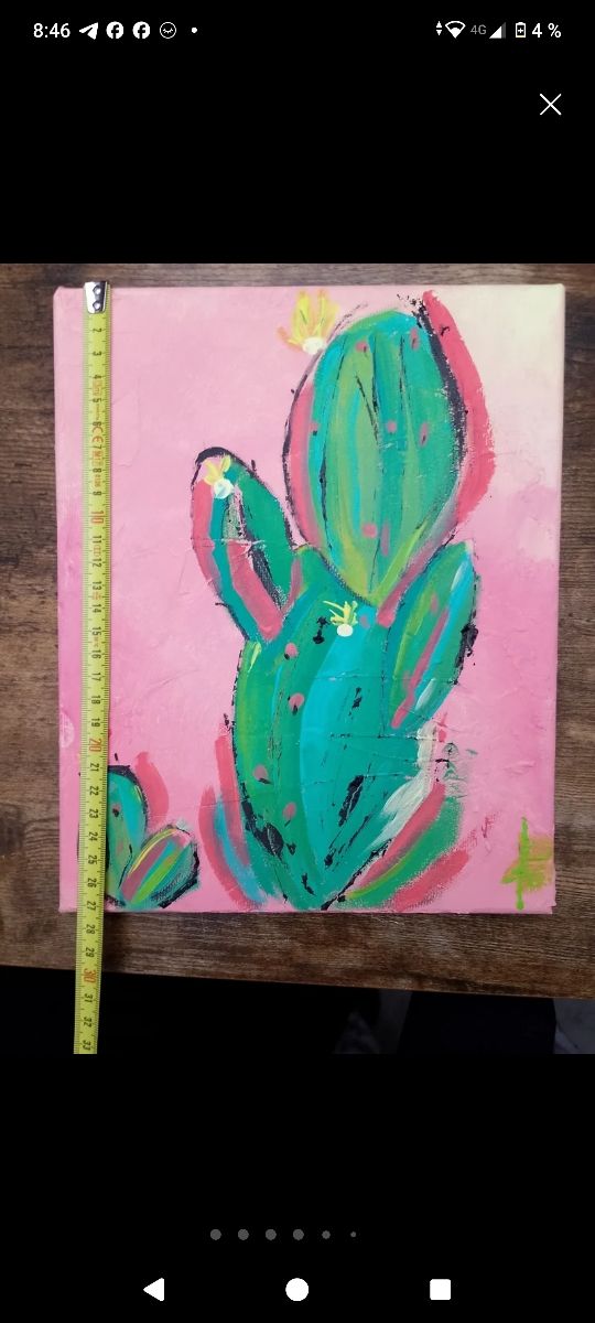 Lienzo pintado a mano: Cactus