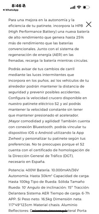 Patinete eléctrico MasScooter s2 NUEVO