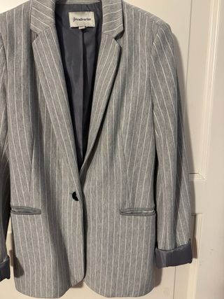 Blazer Stradivarius Grigio a Righe