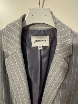 Blazer Stradivarius Grigio a Righe