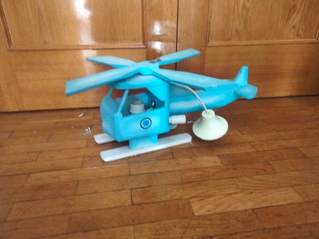 Lámpara helicóptero infantil de madera