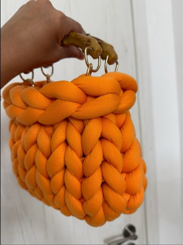 Borsa Arancione Filato Grosso
