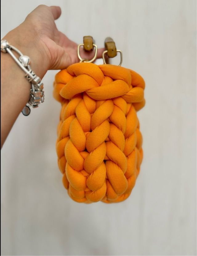 Borsa Arancione Filato Grosso