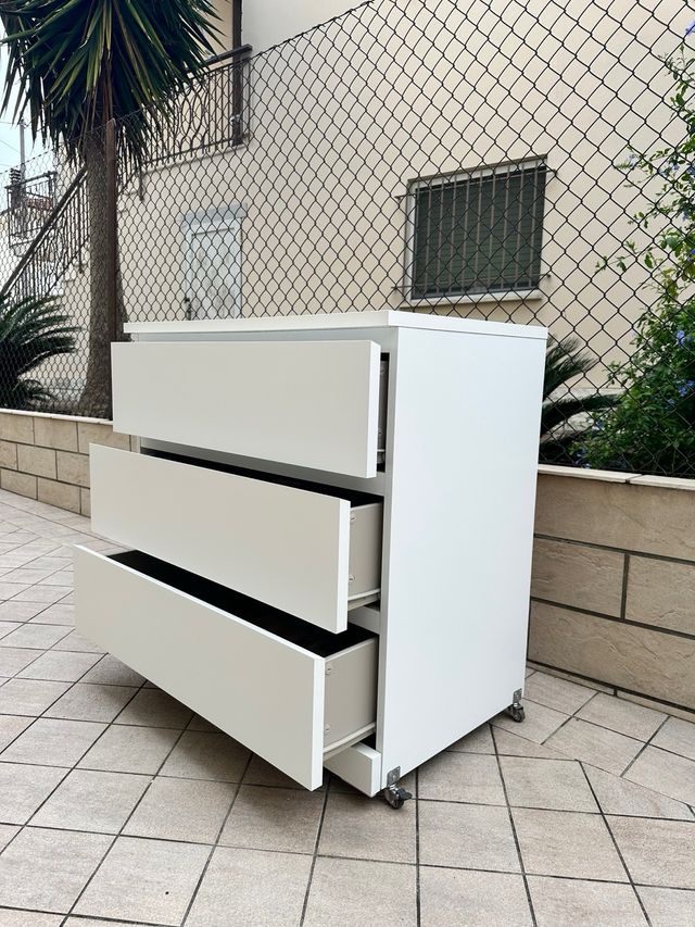 Cassettiera Ikea Malm bianca 3 cassetti