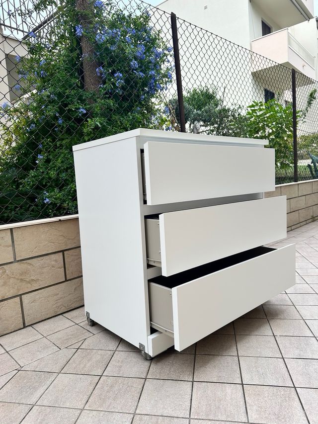 Cassettiera Ikea Malm bianca 3 cassetti