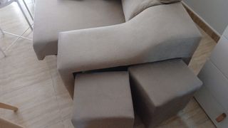 Sofá chaise longue 3 plazas beige
