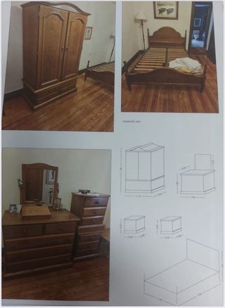 Dormitorio completo : Armario, cama, cómoda