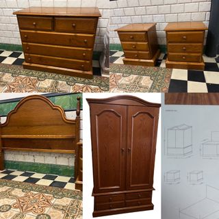 Dormitorio completo : Armario, cama, cómoda