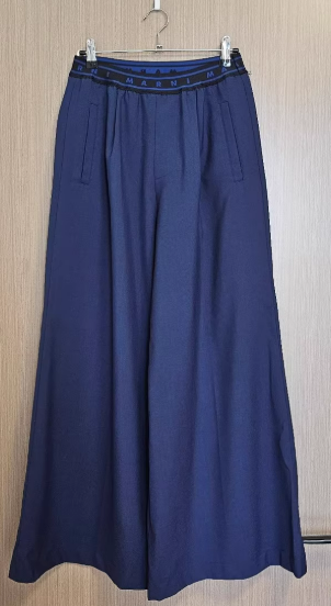 Marni - Falda larga azul marino