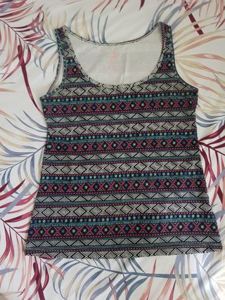 Camiseta tirantes étnica multicolor