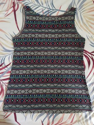 Camiseta tirantes étnica multicolor
