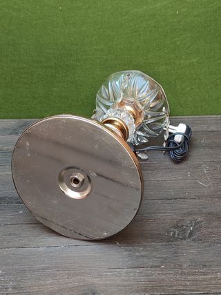 Lámpara de mesa latón cristal tallado con lágrimas