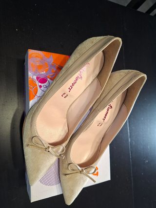 Décolleté beige pelle donna n.39 vera pelle