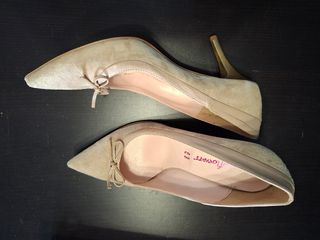 Décolleté beige pelle donna n.39 vera pelle
