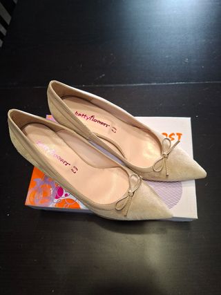 Décolleté beige pelle donna n.39 vera pelle