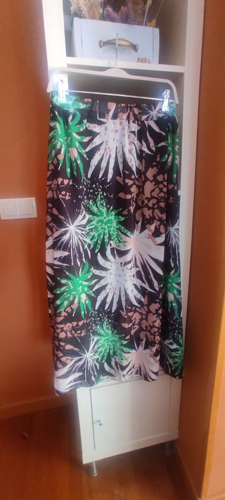 Falda larga estampada tropical - Talla única
