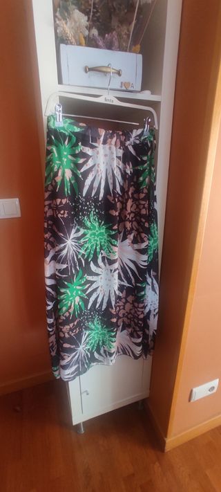 Falda larga estampada tropical - Talla única