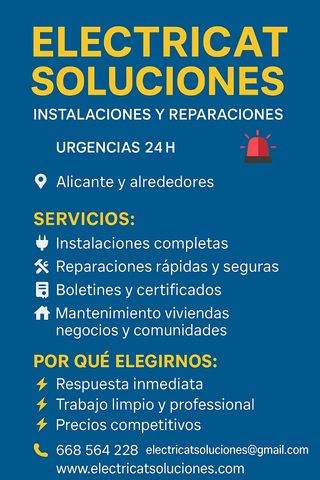Electricista en Alicante · Urgencias y Boletines