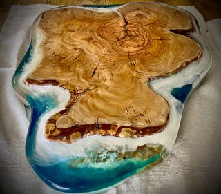 Tavolino resina ulivo - stile unico