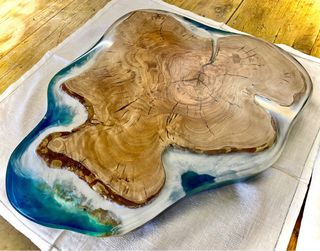 Tavolino resina ulivo - stile unico