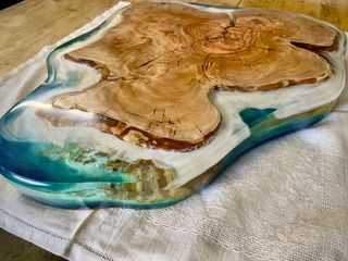 Tavolino resina ulivo - stile unico