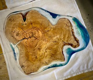 Tavolino resina ulivo - stile unico