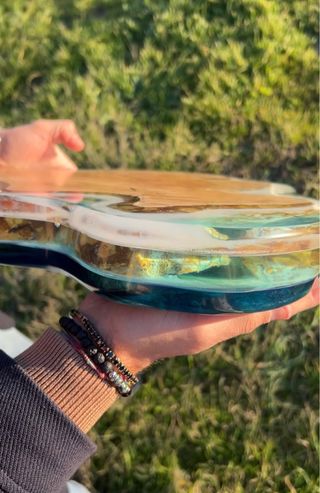 Tavolino resina ulivo - stile unico