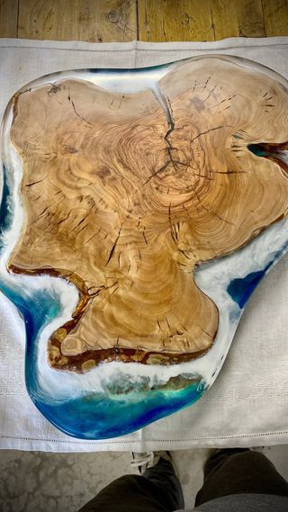 Tavolino resina ulivo - stile unico