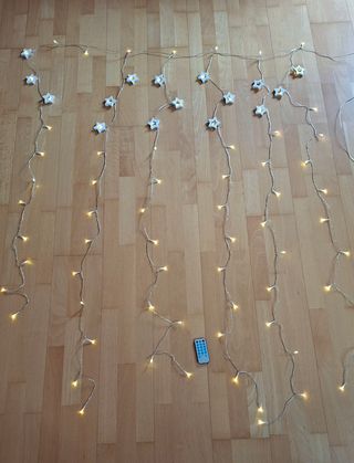 Cortina Luces LED estrellas USB - 72 luces calidas