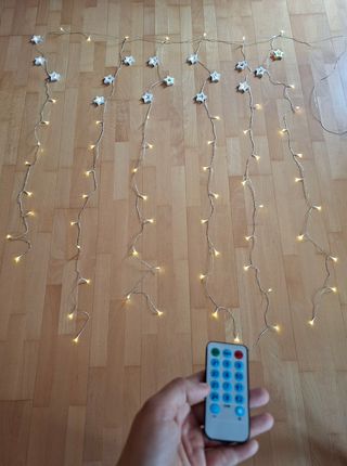 Cortina Luces LED estrellas USB - 72 luces calidas