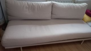 Sofá exterior 3 plazas beige, modelo baja