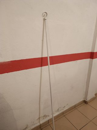 Palo cortina blanco metalico