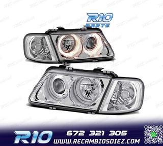 FAROS OJOS ANGEL PARA AUDI A3 96-00 OJOS ANGEL CROMADOS