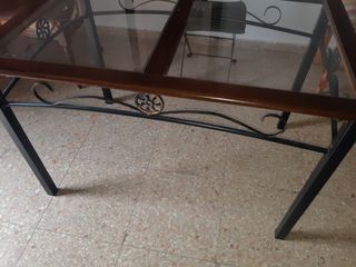 Mesa cristal-forja: Comedor