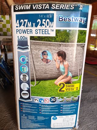 Piscina Bestway 427x250x100cm gris